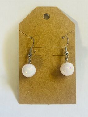Light Pink Iridescent Drop Earrings - Women Jewelry